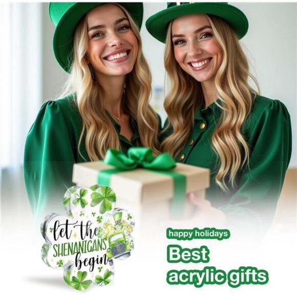 St Patricks Day Decorations, Irish Four Leaf Clover Decorations Gifts - Picture 6 of 7